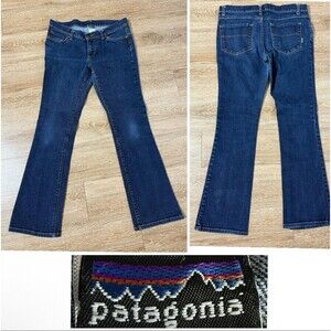 Patagonia Pants Womens 30 Blue Denim Jeans Dark Wash Low-Rise Straight